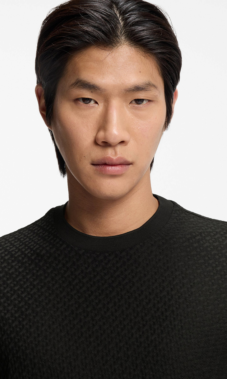 HUGO BOSS: Футболка с жаккардовым узором