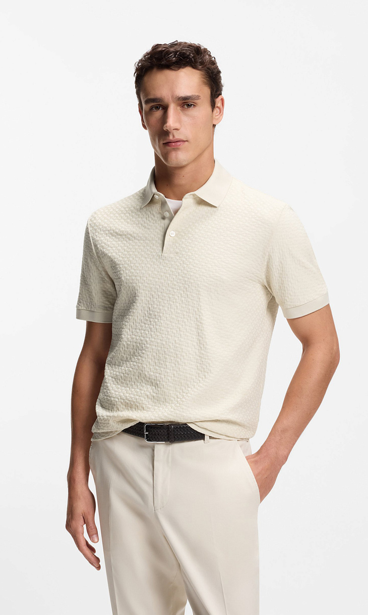 HUGO BOSS: Поло с жаккардовым узором