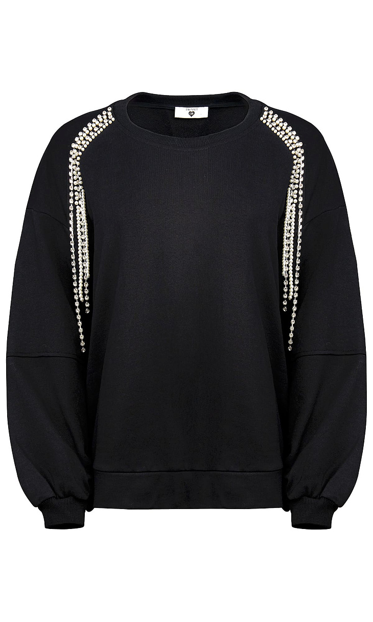 TWINSET: Толстовка со стразами