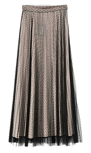 Плиссированная юбка в горошек