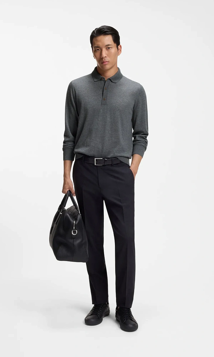 HUGO BOSS: Поло из шерсти мериноса