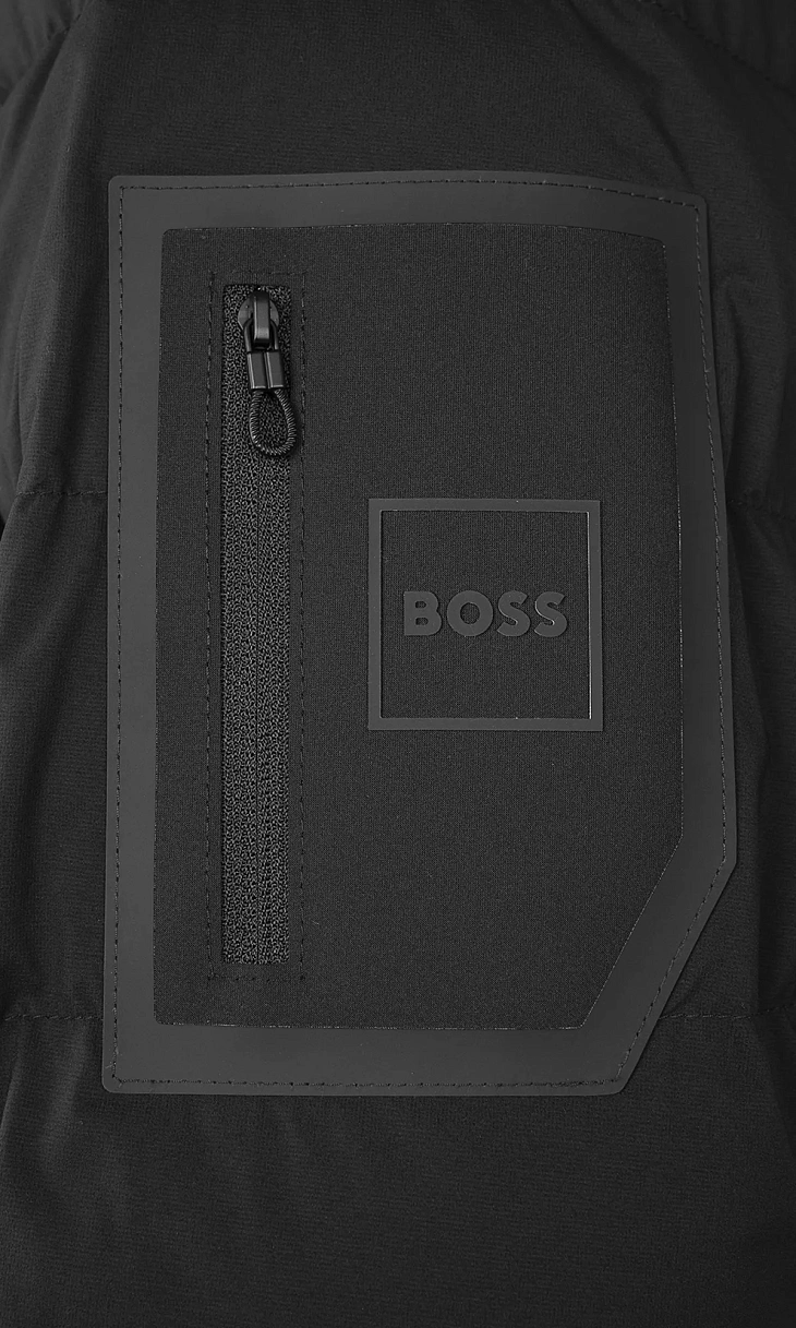 HUGO BOSS: Пуховик с капюшоном