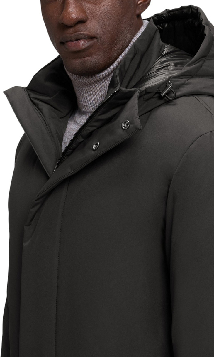 HUGO BOSS: Пуховик с капюшоном