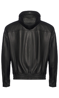 Кожаная куртка с капюшоном