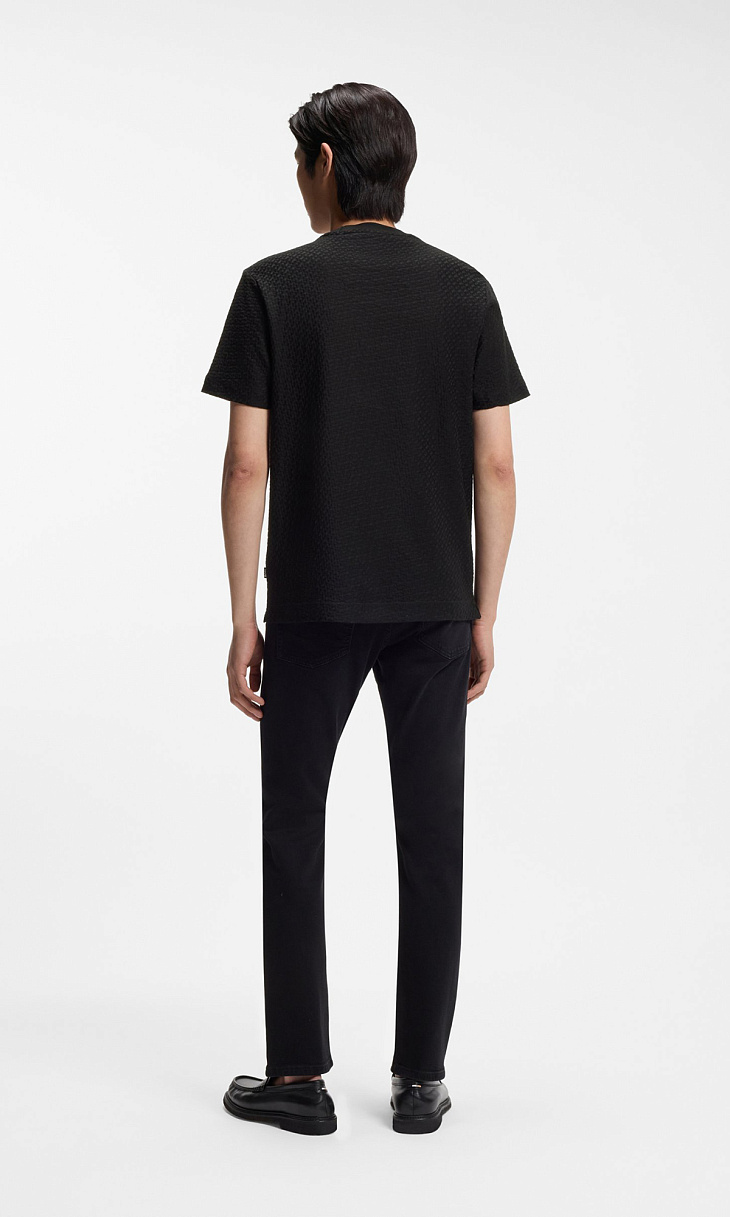 HUGO BOSS: Футболка с жаккардовым узором