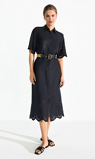 Платье из льна с кружевом