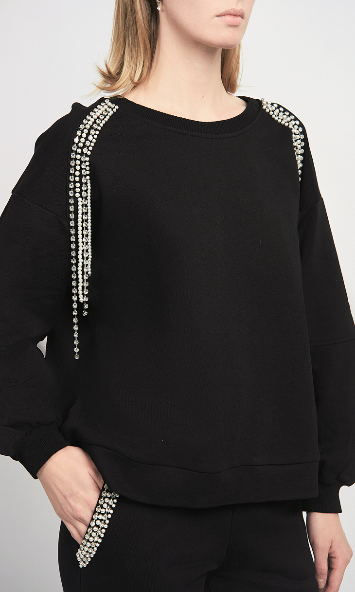 TWINSET: Толстовка со стразами