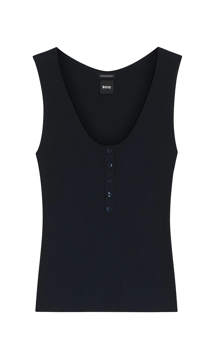 HUGO BOSS: Топ из шерсти мериноса