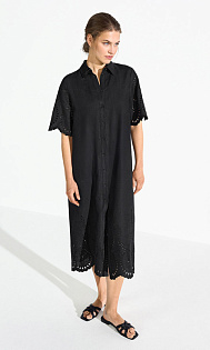 Платье из льна с кружевом