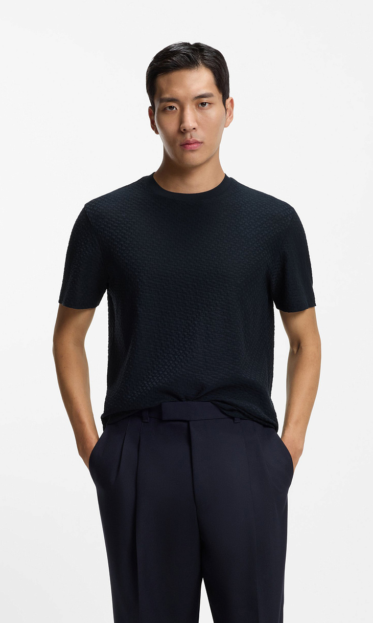 HUGO BOSS: Футболка с жаккардовым узором