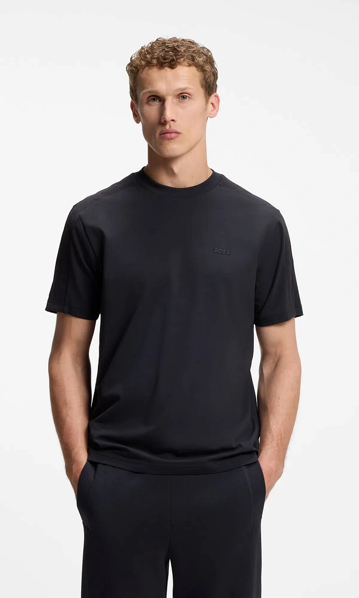 HUGO BOSS: Футболка с жаккардовой отделкой