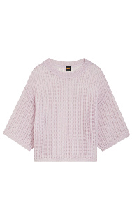 Свитер из шерсти с ажурной вязкой