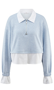 Пуловер с воротником и манжетами