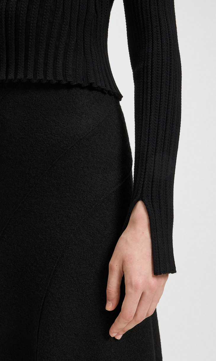 HUGO BOSS: Юбка-трапеция из шерсти