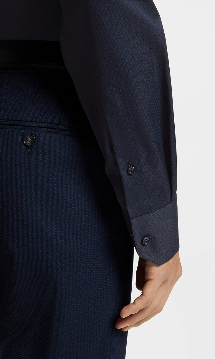 HUGO BOSS: Рубашка с жаккардовым узором