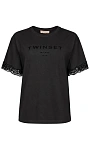 TWINSET: Футболка с кружевом