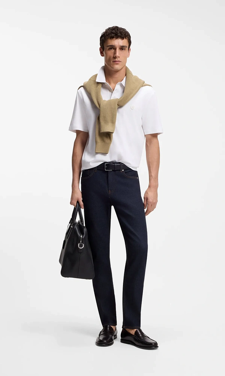 HUGO BOSS: Поло с монограммой