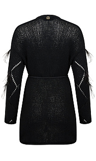 Кардиган с перьями