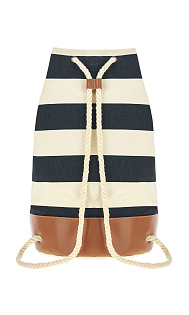 Холщовая сумка с кожаными вставками