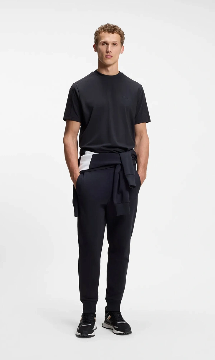 HUGO BOSS: Футболка с жаккардовой отделкой