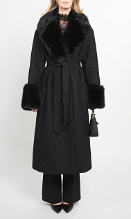 Пальто с искусственным мехом
