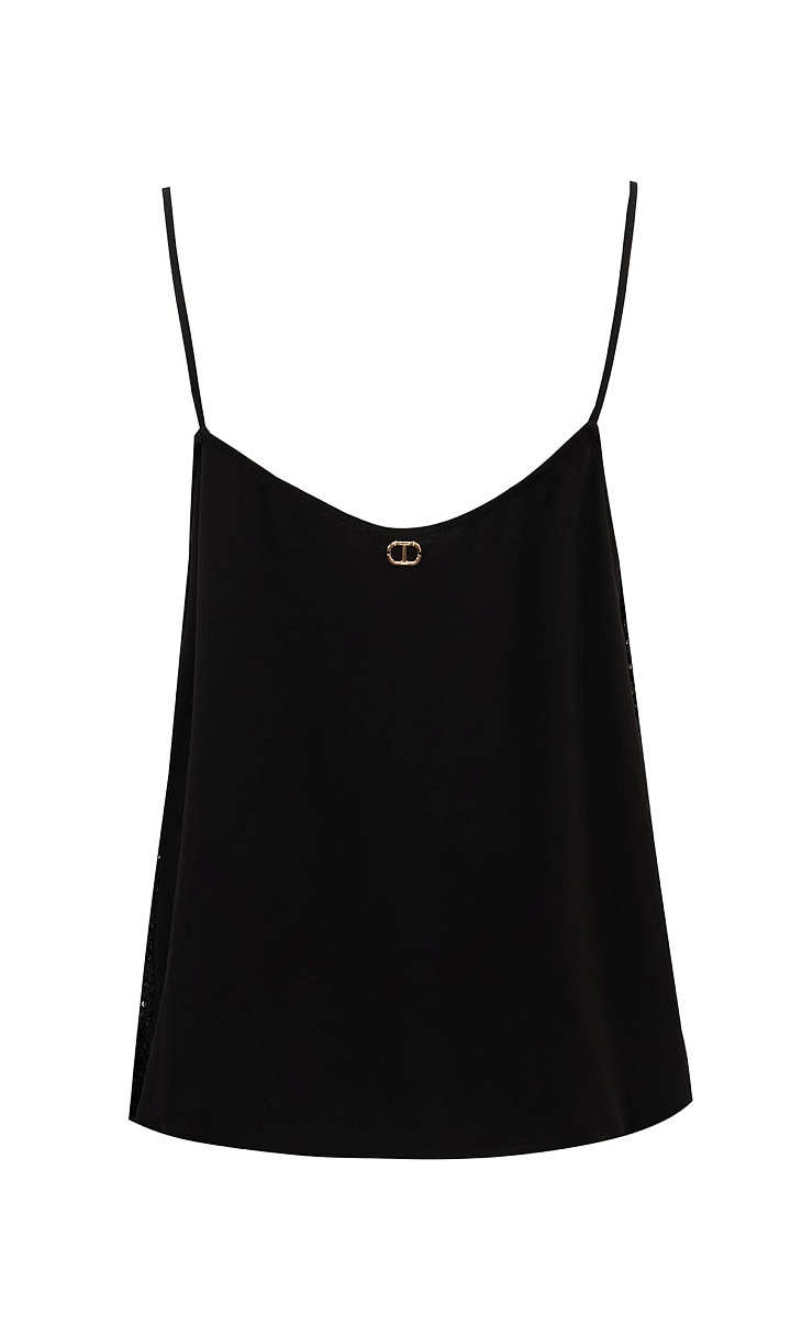 TWINSET: Топ с бисером и пайетками