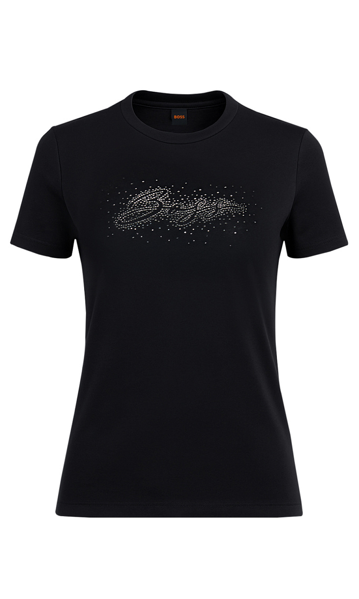 HUGO BOSS: Футболка со стразами
