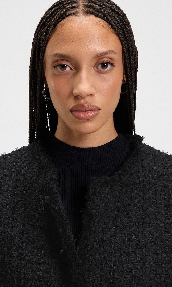 HUGO BOSS: Кардиган из бархатного твида