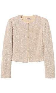 Жакет с пайетками и жемчугом