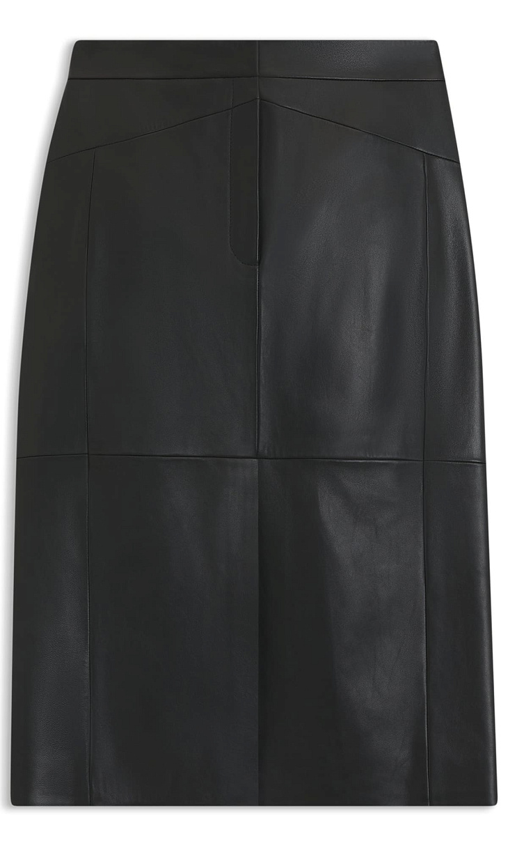 HUGO BOSS: Юбка из кожи