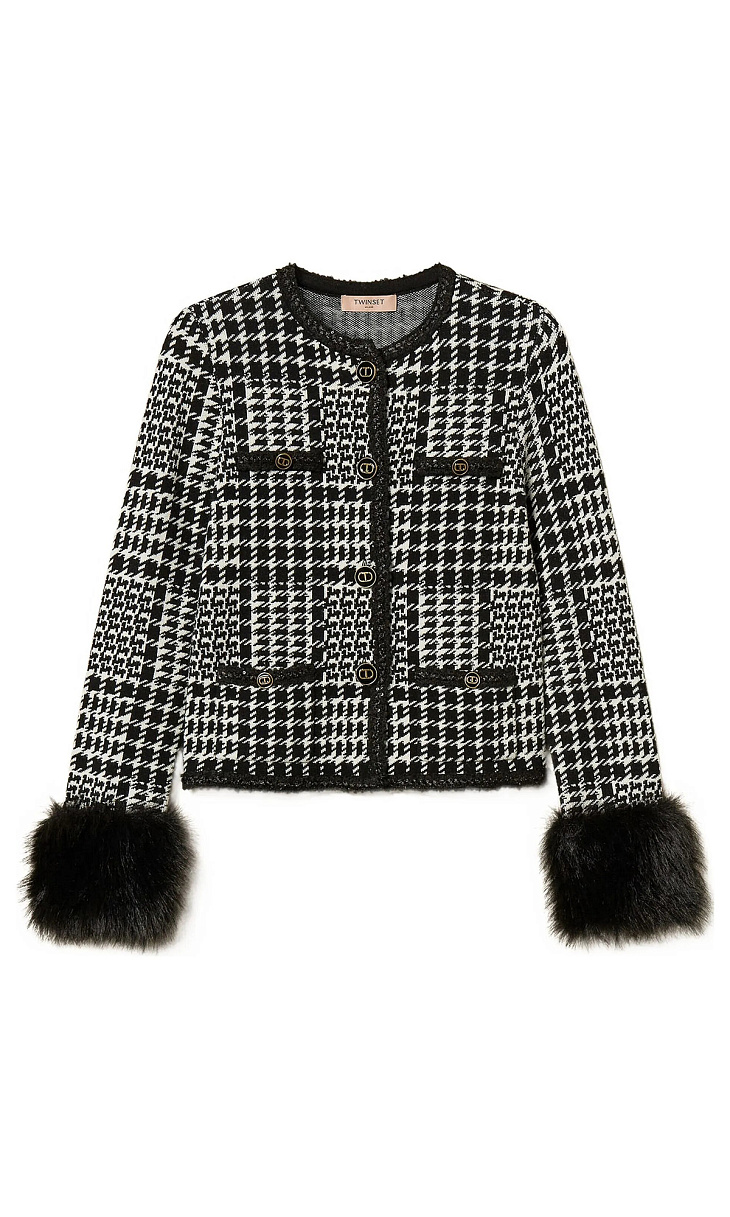 TWINSET: Жакет с манжетами из искусственного меха