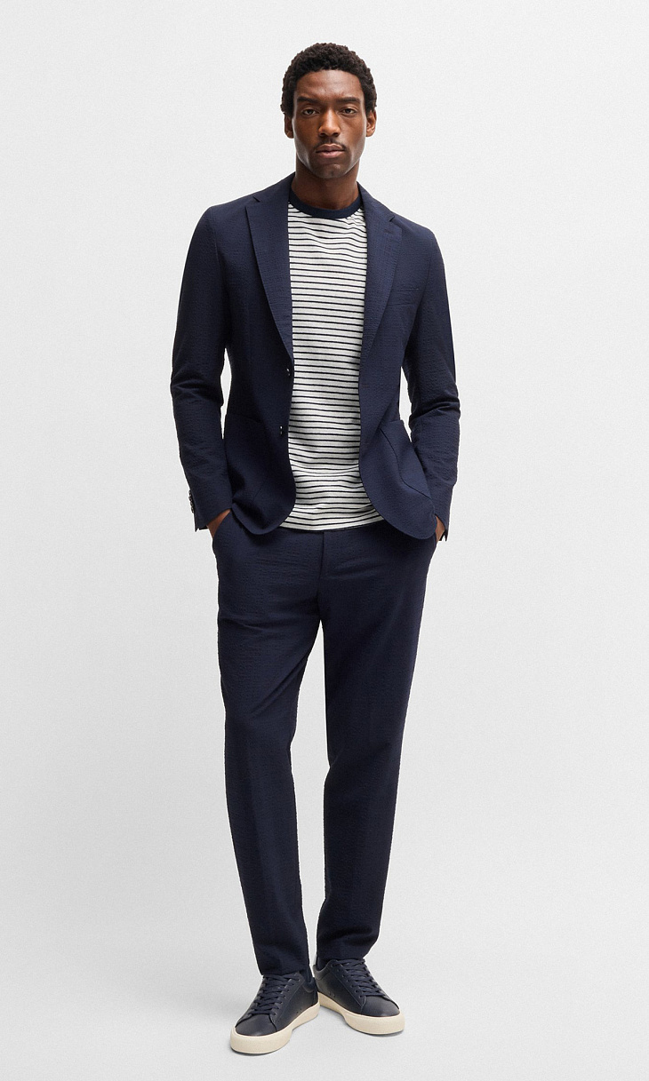 HUGO BOSS: Футболка из хлопка и льна