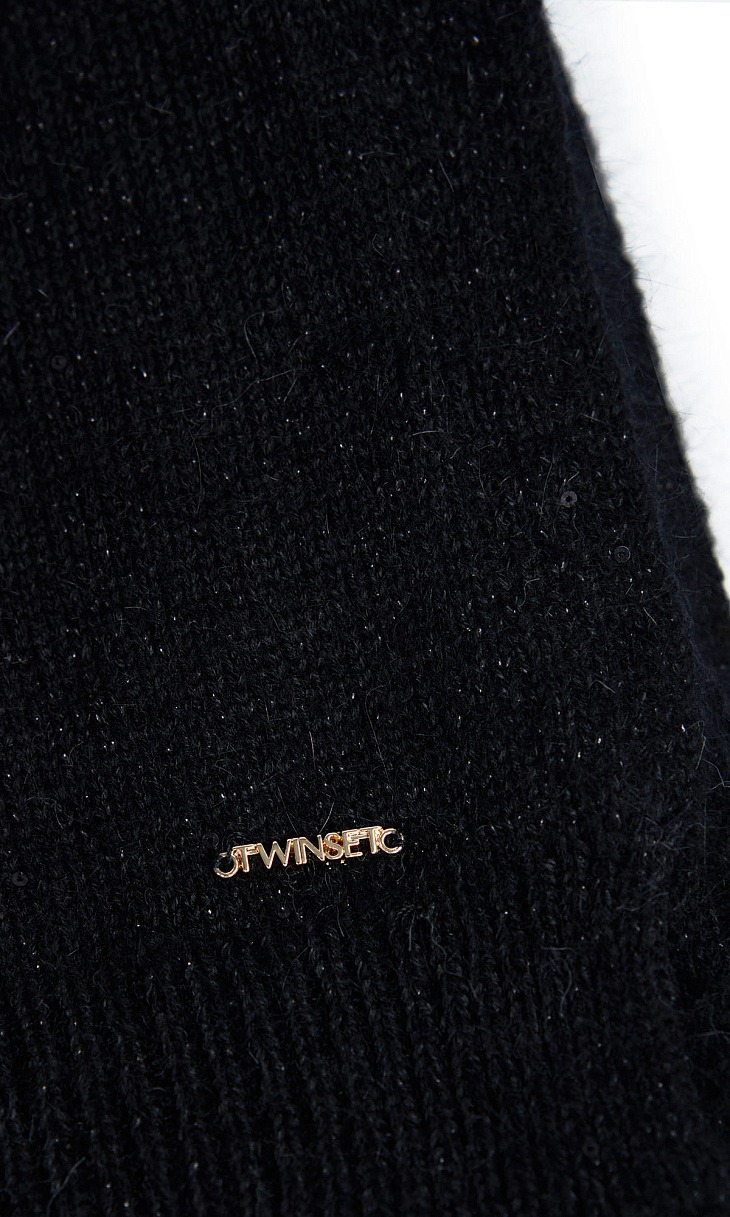 TWINSET: Шерстяной шарф с пайетками