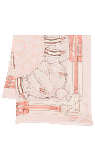 Шарф с принтом и металлизированной нитью