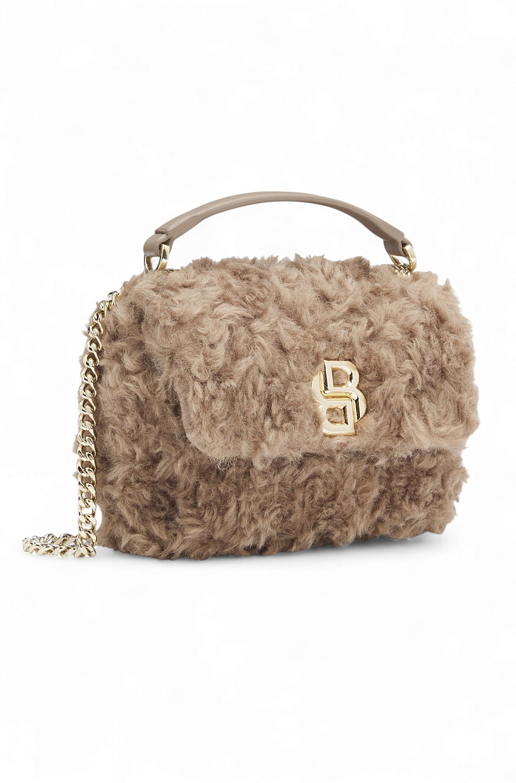 HUGO BOSS: Сумка с мехом