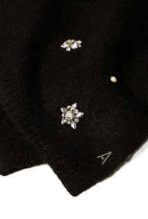 Шарф со стразами и жемчугом