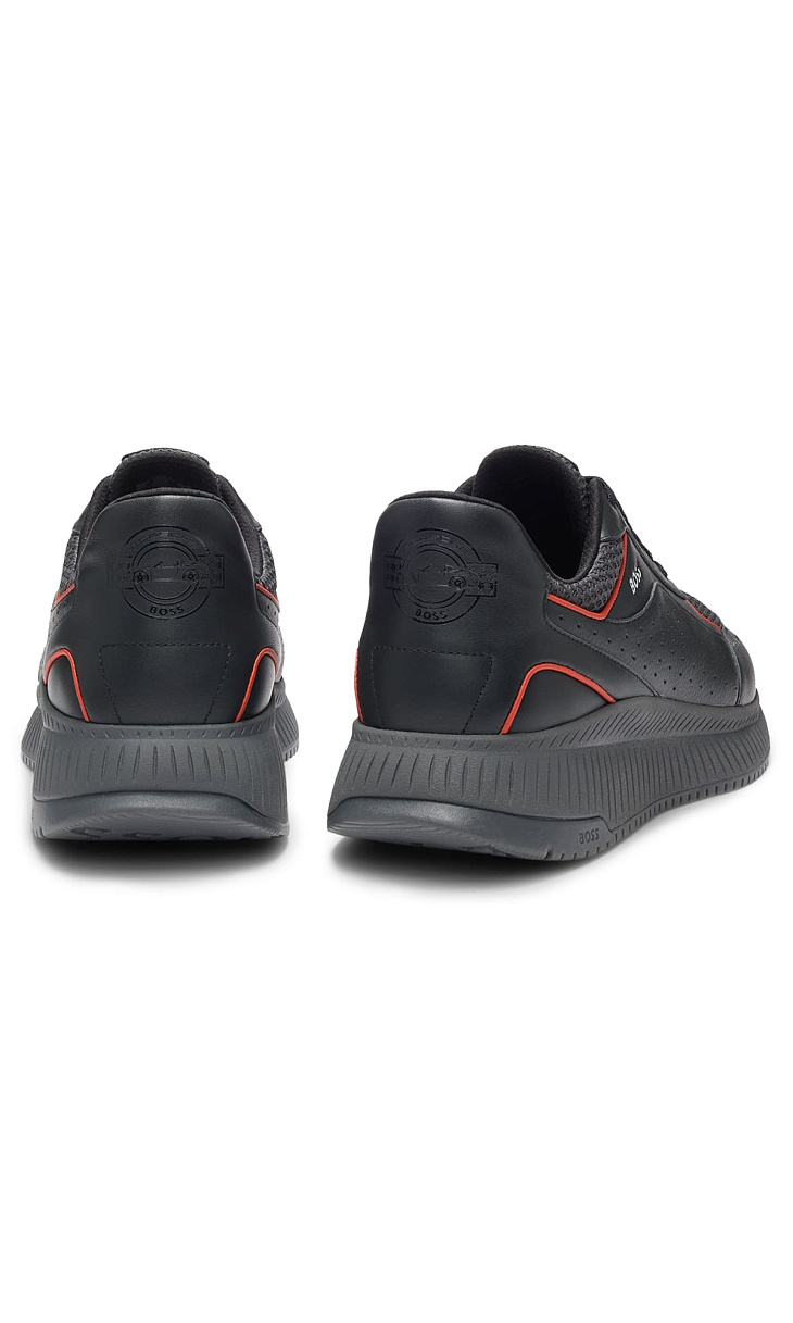 HUGO BOSS: Кроссовки из кожи и текстиля