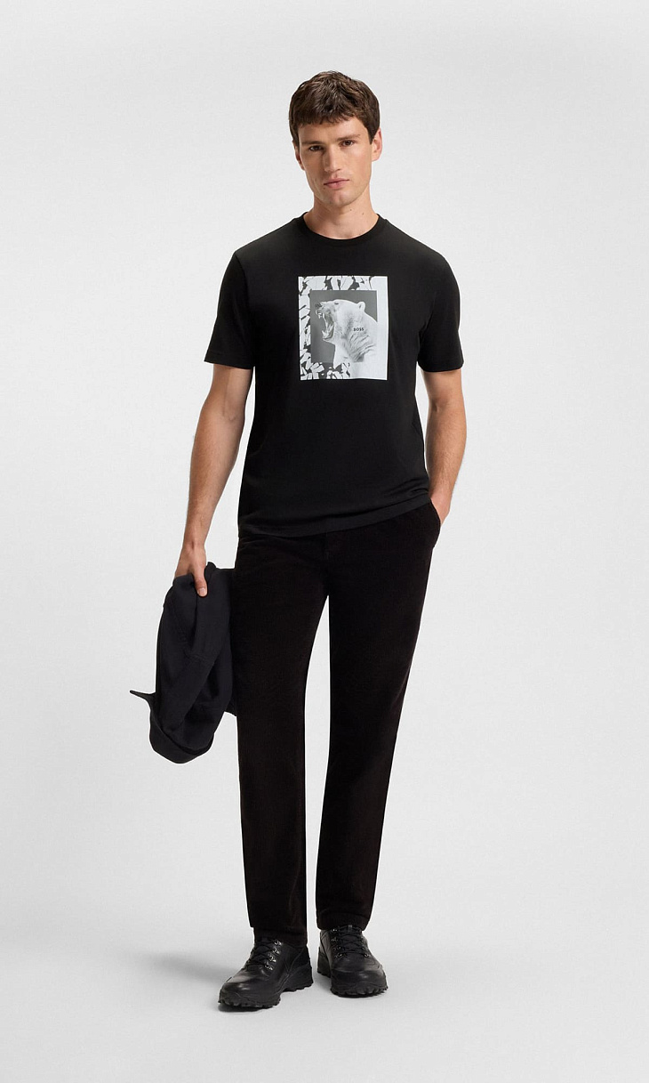 HUGO BOSS: Футболка с принтом