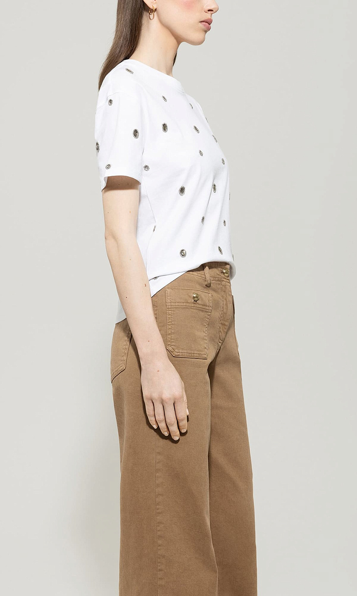 LUISA CERANO: Футболка со стразами