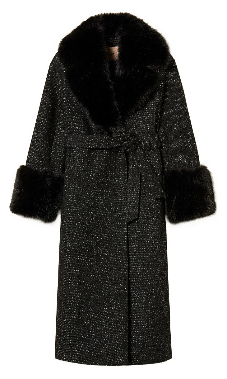 TWINSET: Пальто с искусственным мехом