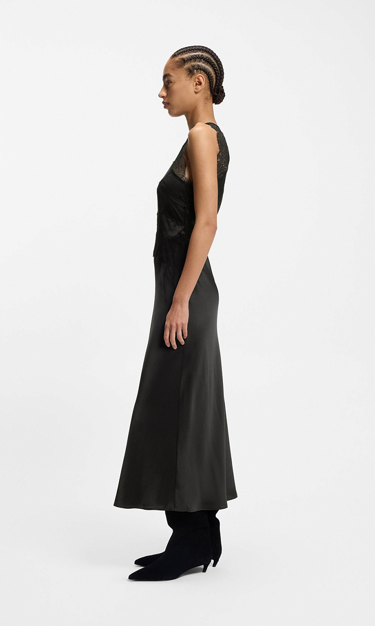 HUGO BOSS: Платье с кружевом