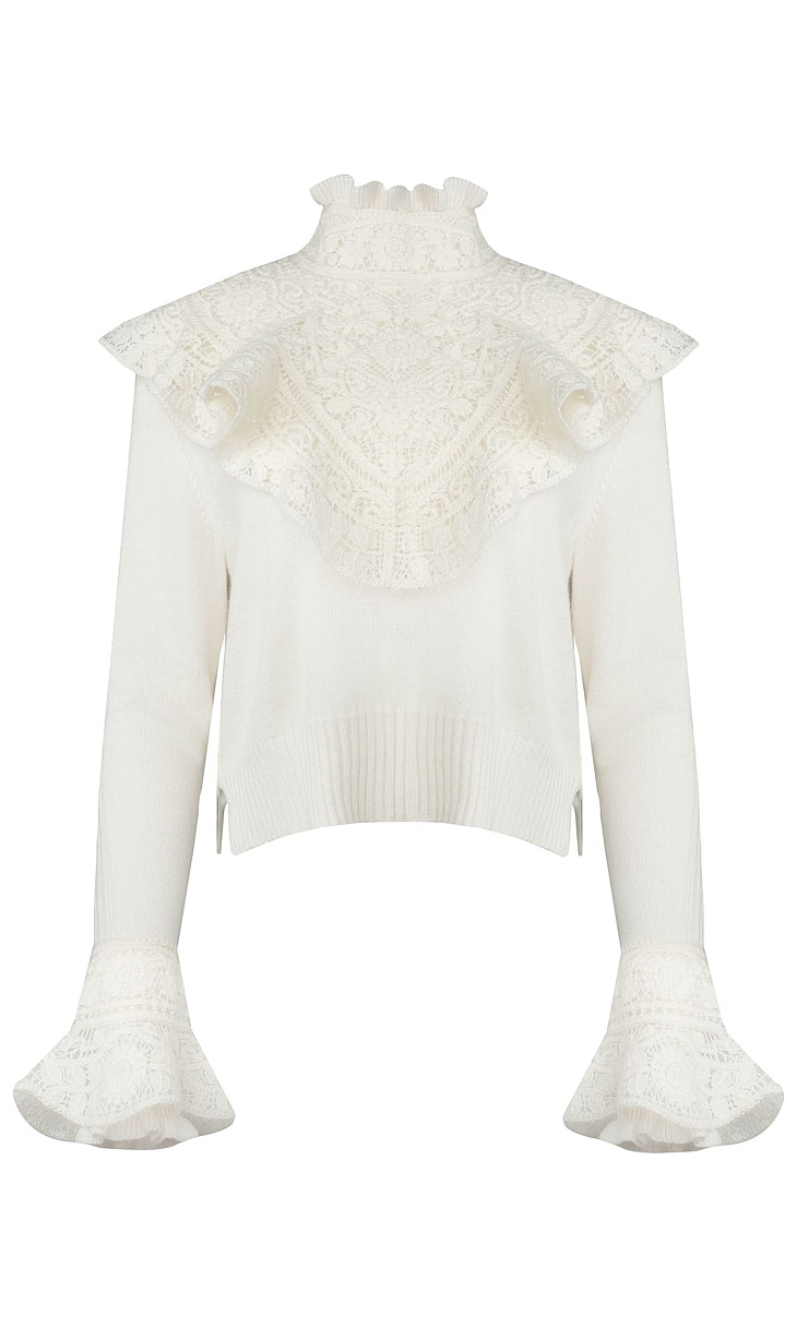 TWINSET: Свитер со съемным воротником и манжетами