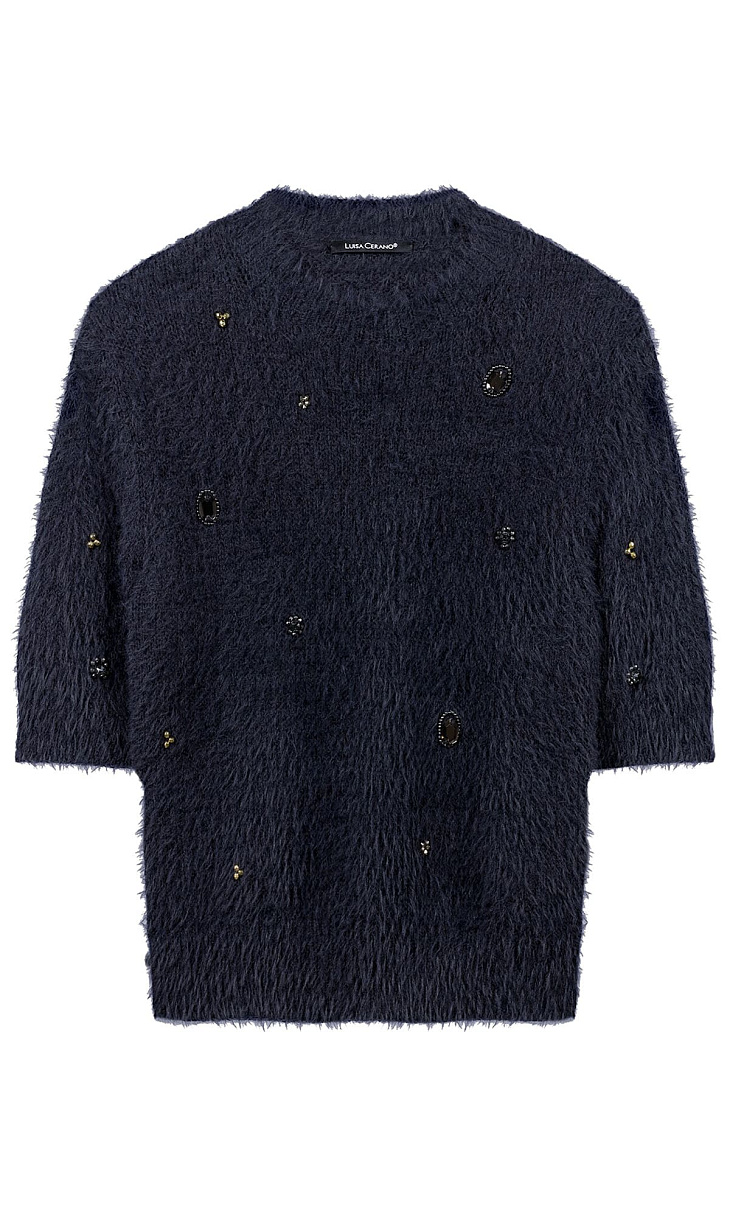 LUISA CERANO: Пуловер со стразами