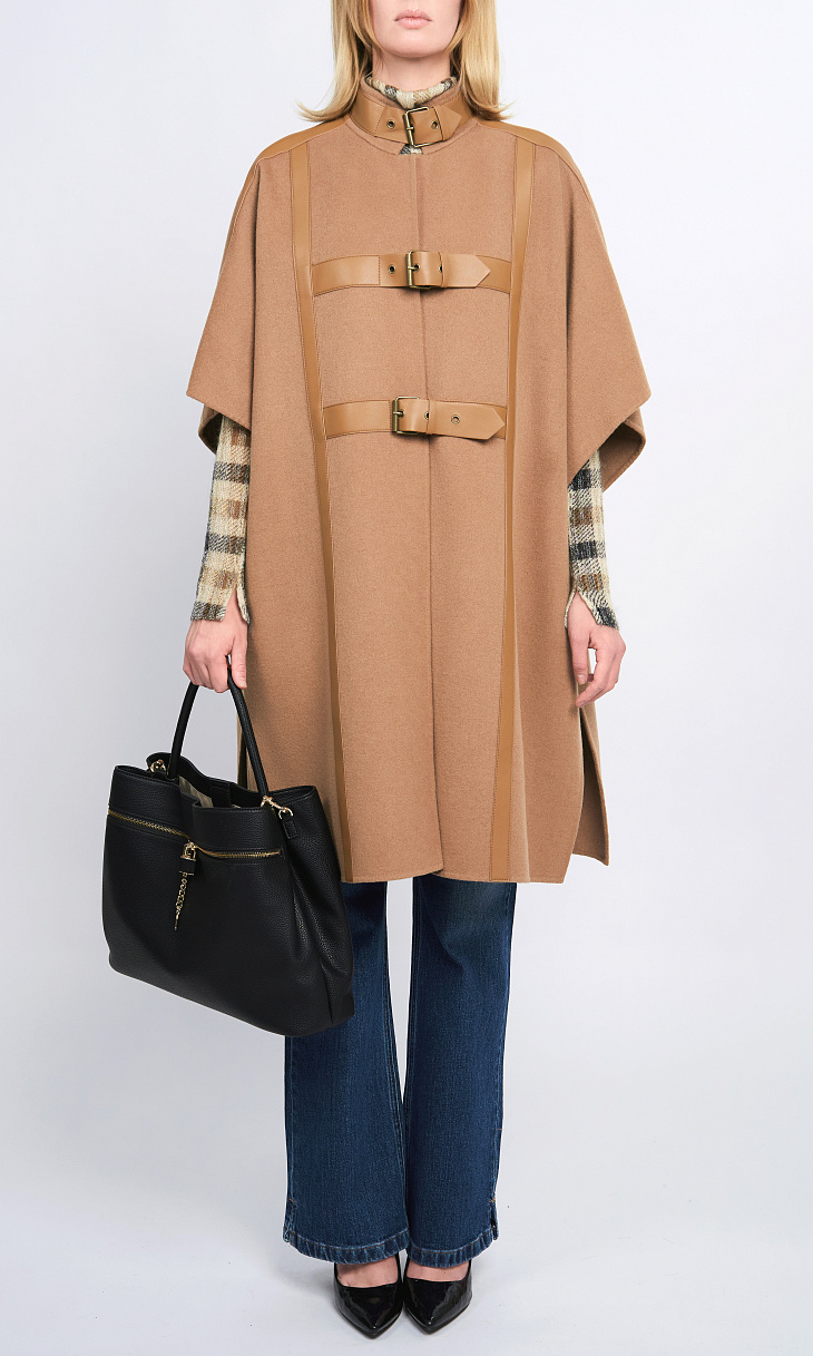 TWINSET: Двухслойная накидка из шерсти