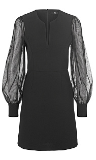 Платье с прозрачными рукавами