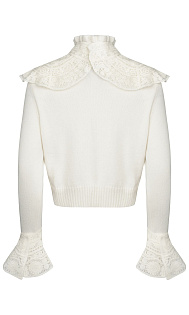 Свитер со съемным воротником и манжетами