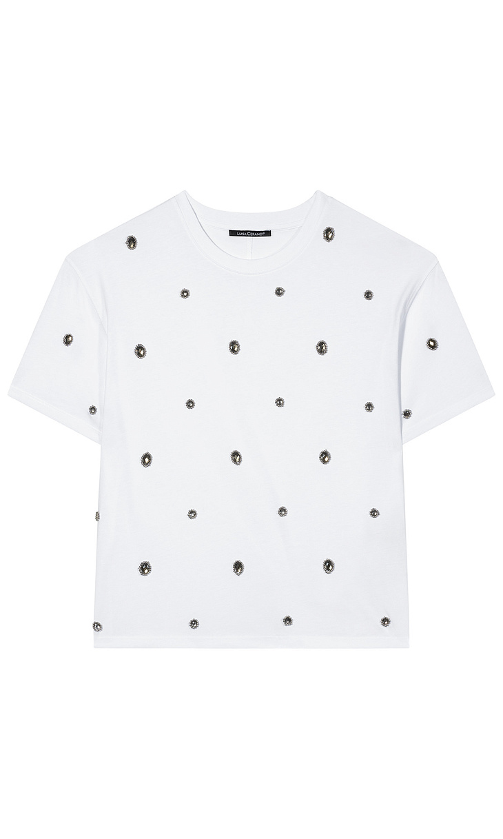 LUISA CERANO: Футболка со стразами