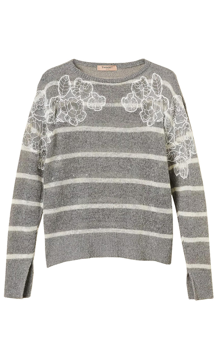 TWINSET: Пуловер с кружевом
