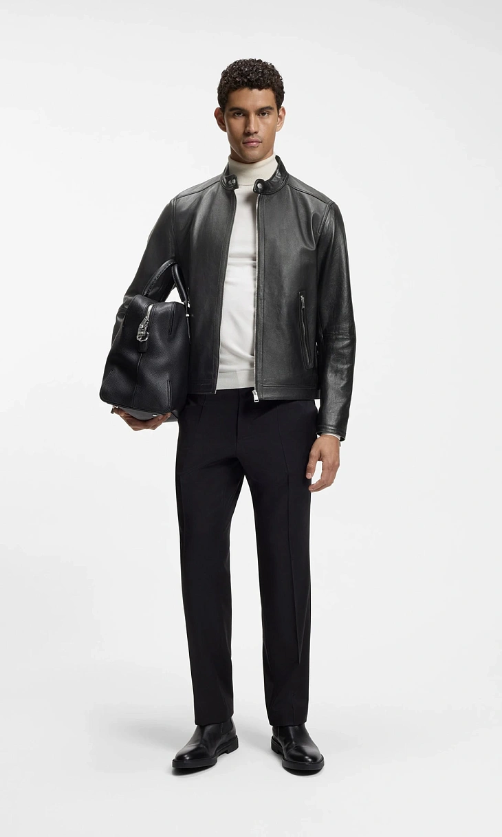 HUGO BOSS: Куртка из кожи