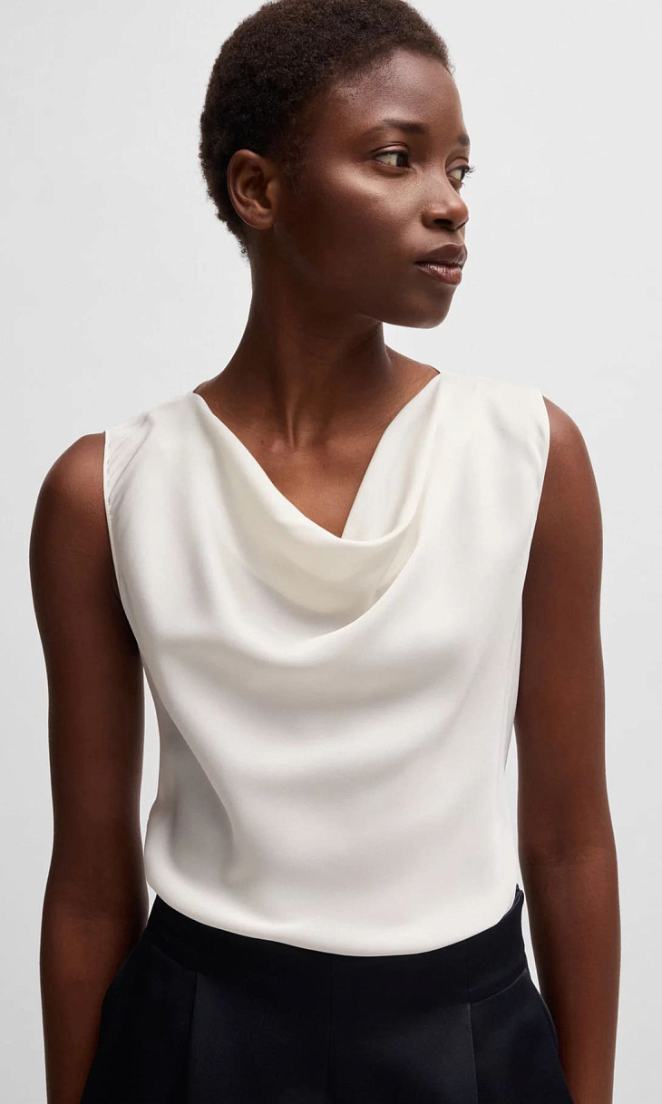 HUGO BOSS: Топ из шелка